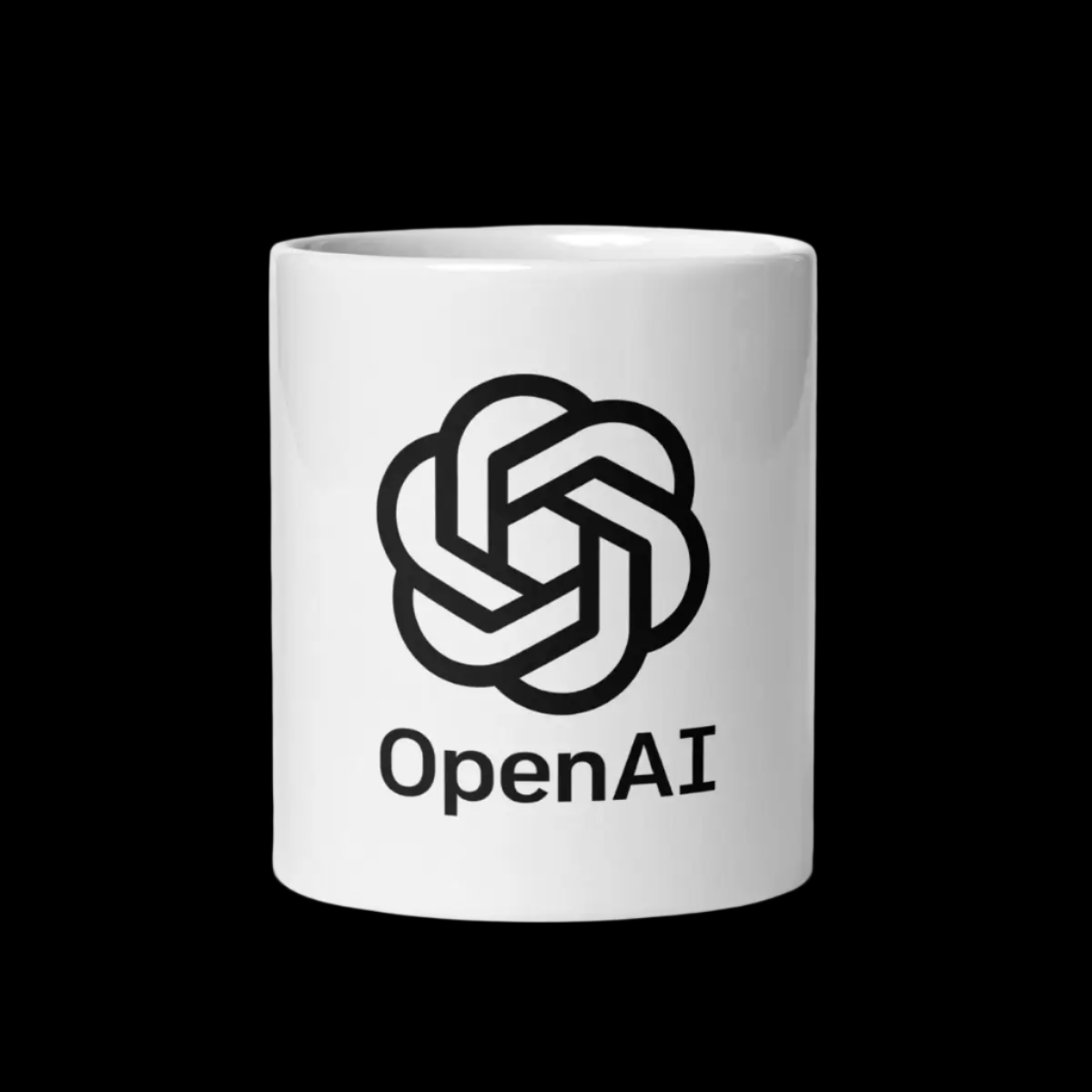 Image of the OpenAI Stacked 2018-2024 Logo on White Glossy Mug.