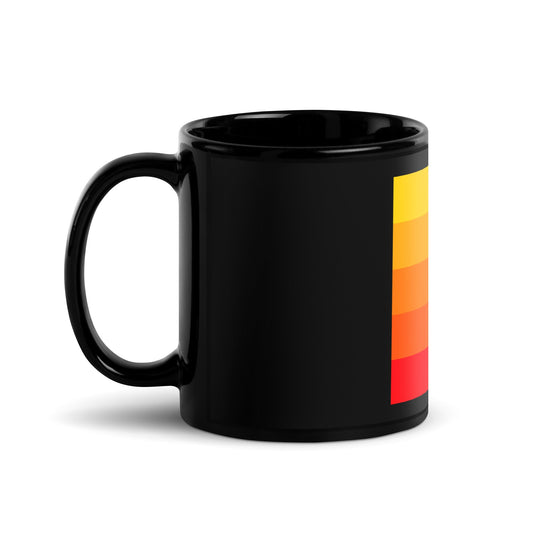 Image of the Orange Gradient AI Black Glossy Mug.