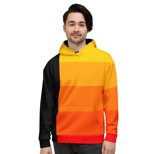 Product mockup photo of the Orange Gradient AI Hoodie 2 (unisex).
