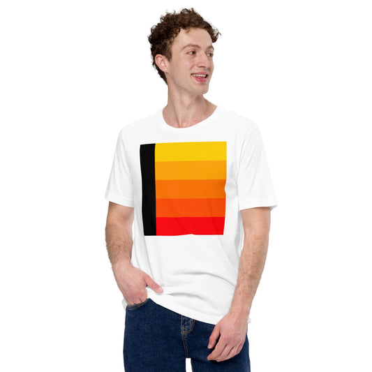 Product mockup photo of the Orange Gradient AI T Shirt (unisex).