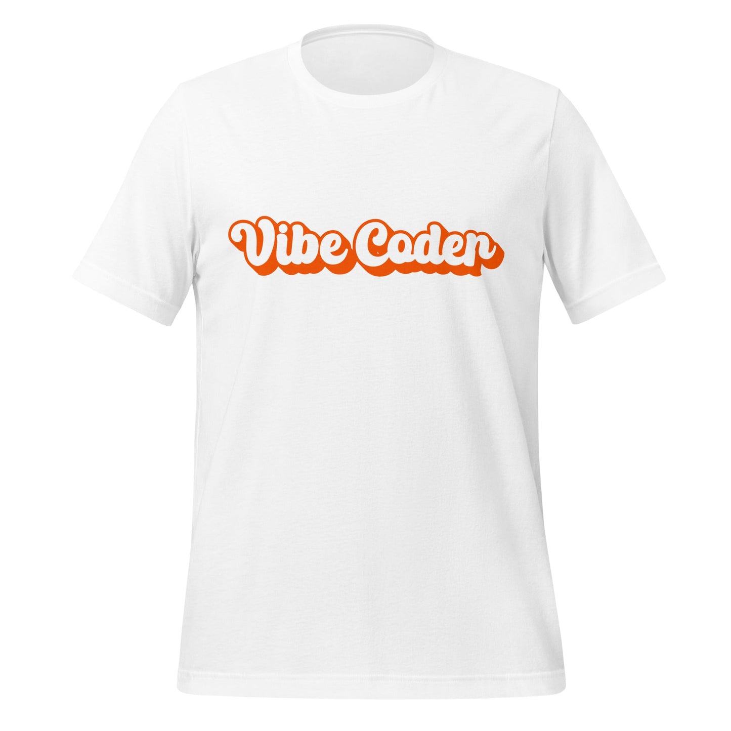 Image of the Orange Vibe Coder T-Shirt (unisex) White / XS.