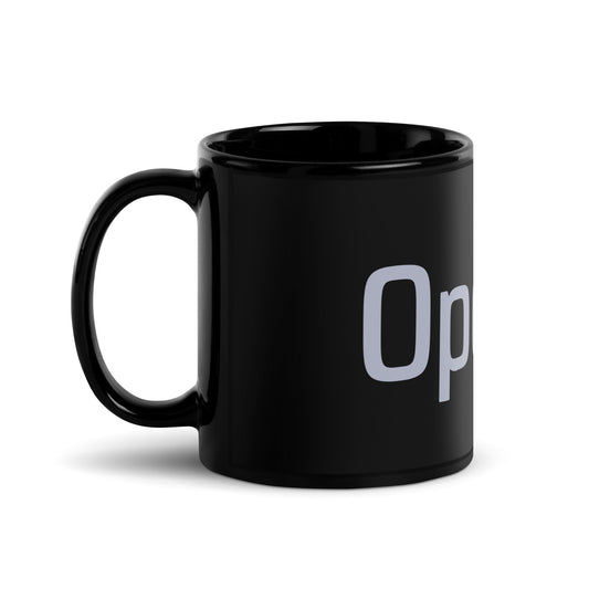 Image of the Original 2015-2017 OpenAI Logo Black Glossy Mug.