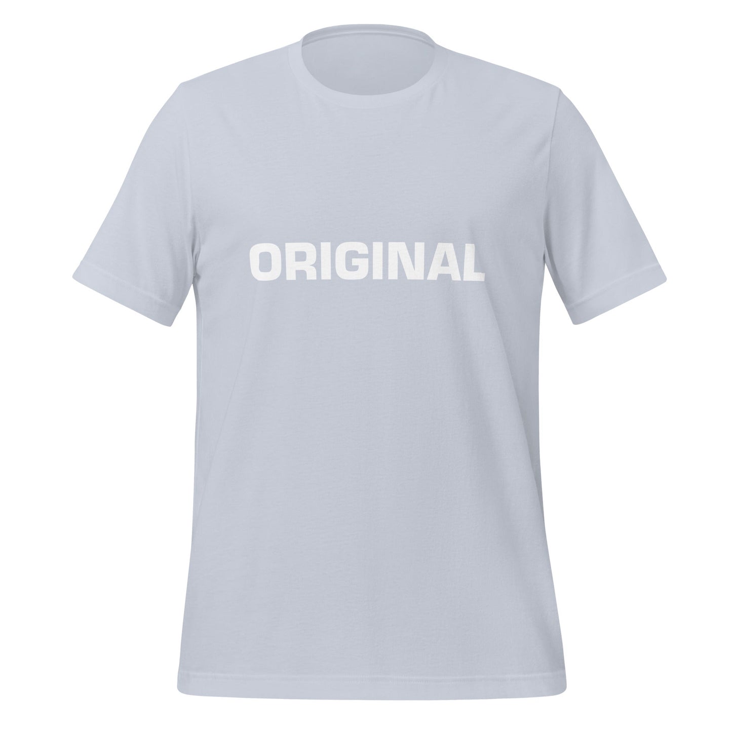 Product mockup photo of the Original T Shirt (unisex) Light Blue / M.