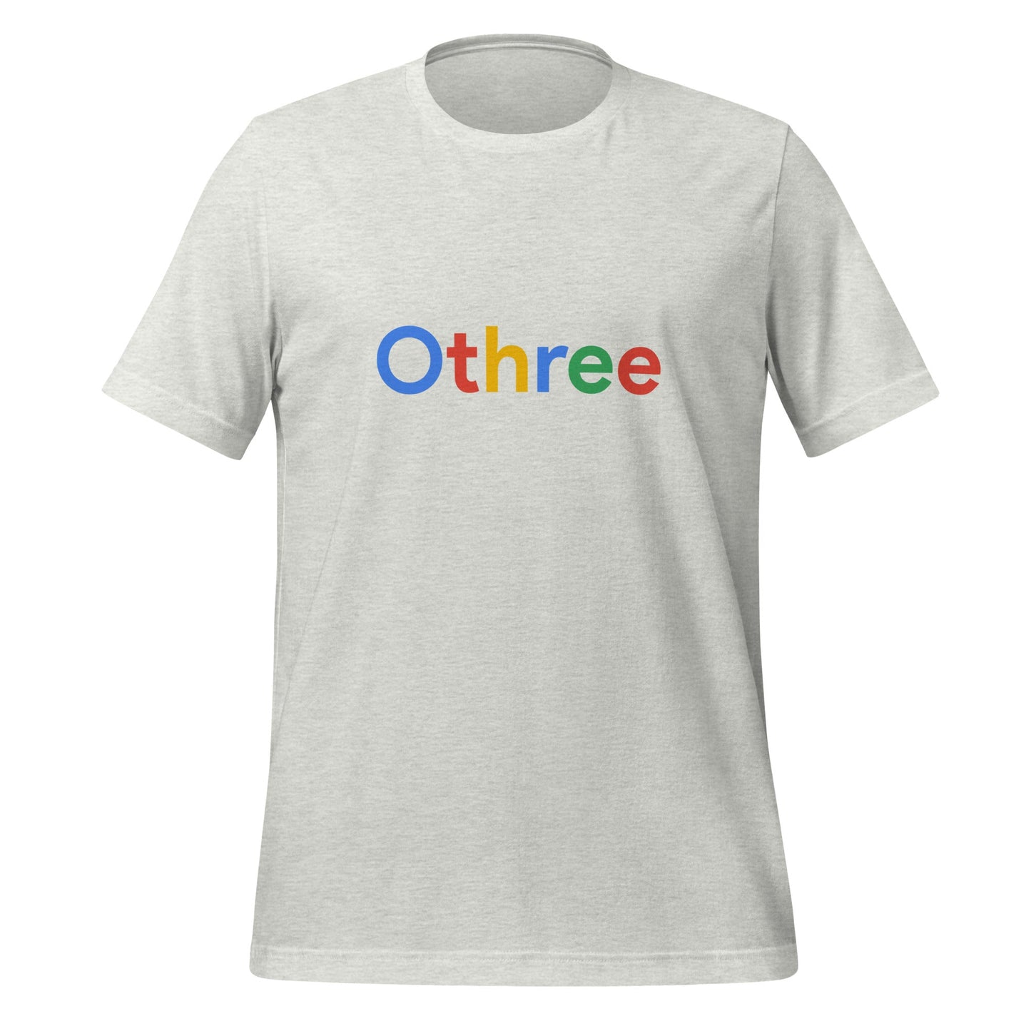 Product mockup photo of the Othree Search Logo T Shirt (unisex) Ash / M.