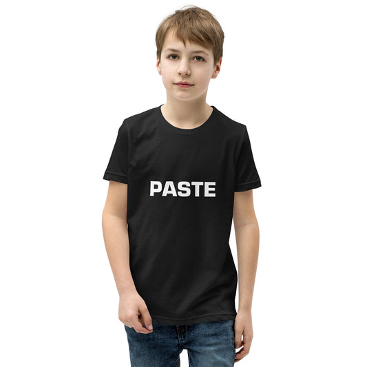 Product mockup photo of the Paste (Youth) T Shirt (children).