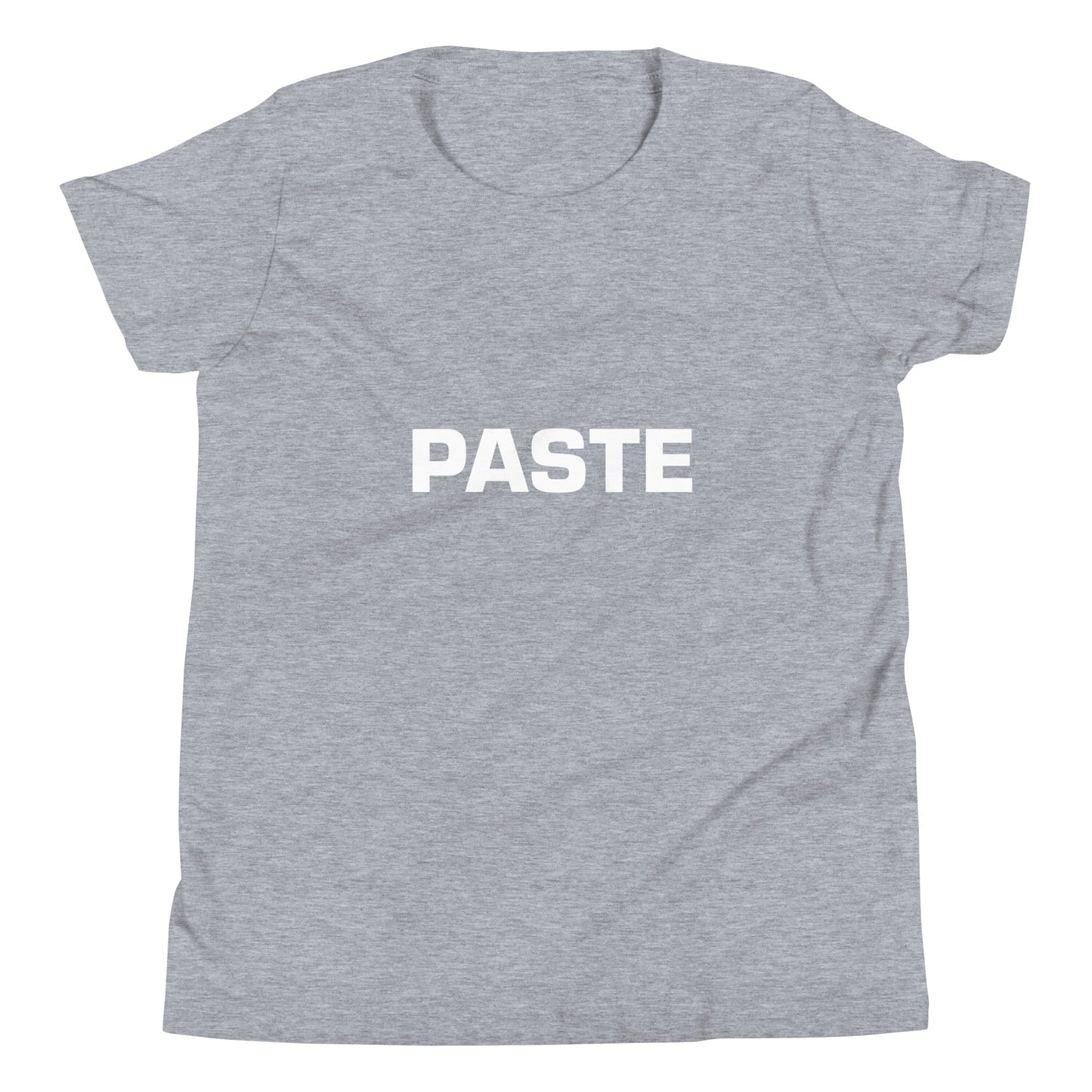 Product mockup photo of the Paste (Youth) T Shirt (children) Athletic Heather / M.