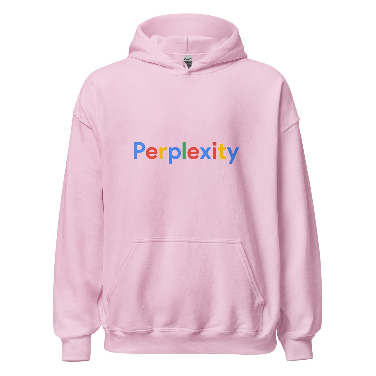 Product mockup photo of the Perplexity Search Logo Hoodie (unisex) Light Pink / M.