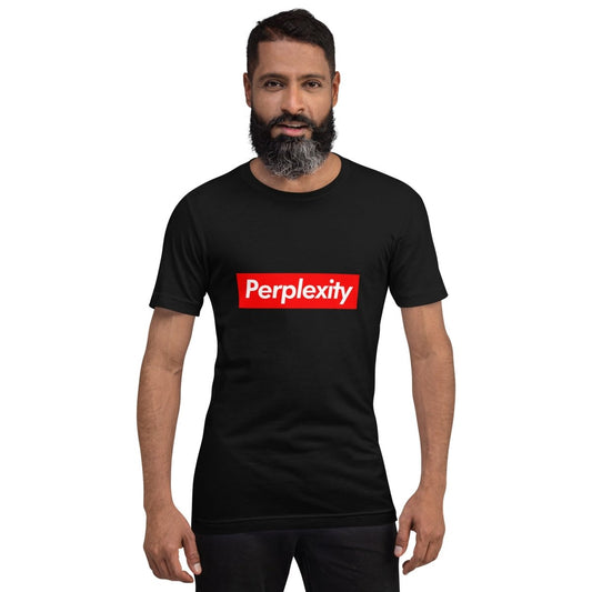 Product mockup photo of the Perplexity Sign T Shirt (unisex).