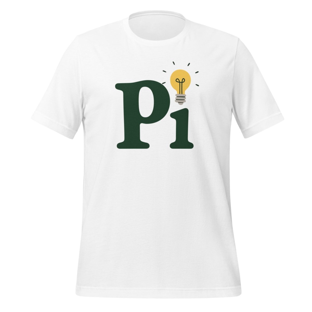 Product mockup photo of the Pi Idea T Shirt (unisex) White / M.