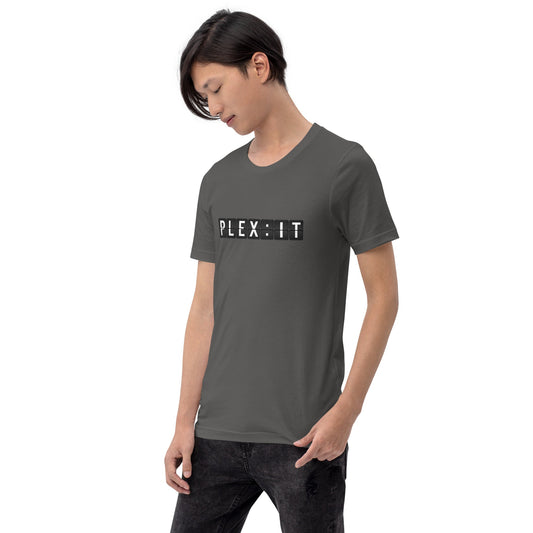 Product mockup photo of the PLEX:IT T Shirt (unisex).
