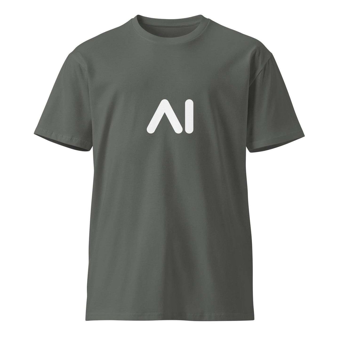 Product mockup photo of the Premium AI Logo T Shirt 2 (unisex) Charcoal / M.