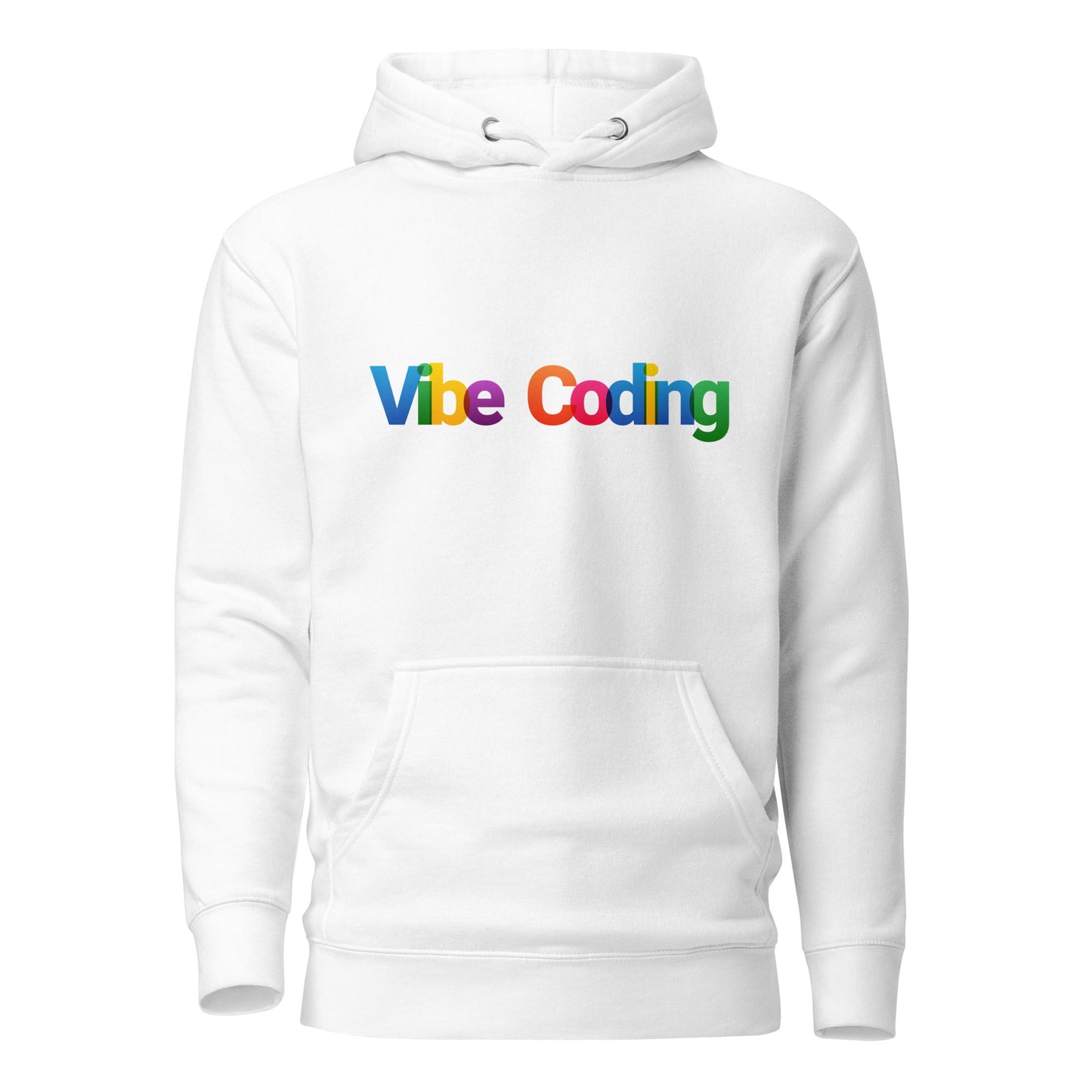 Image of the Premium Colorful Vibe Coding Hoodie (unisex) White / M.