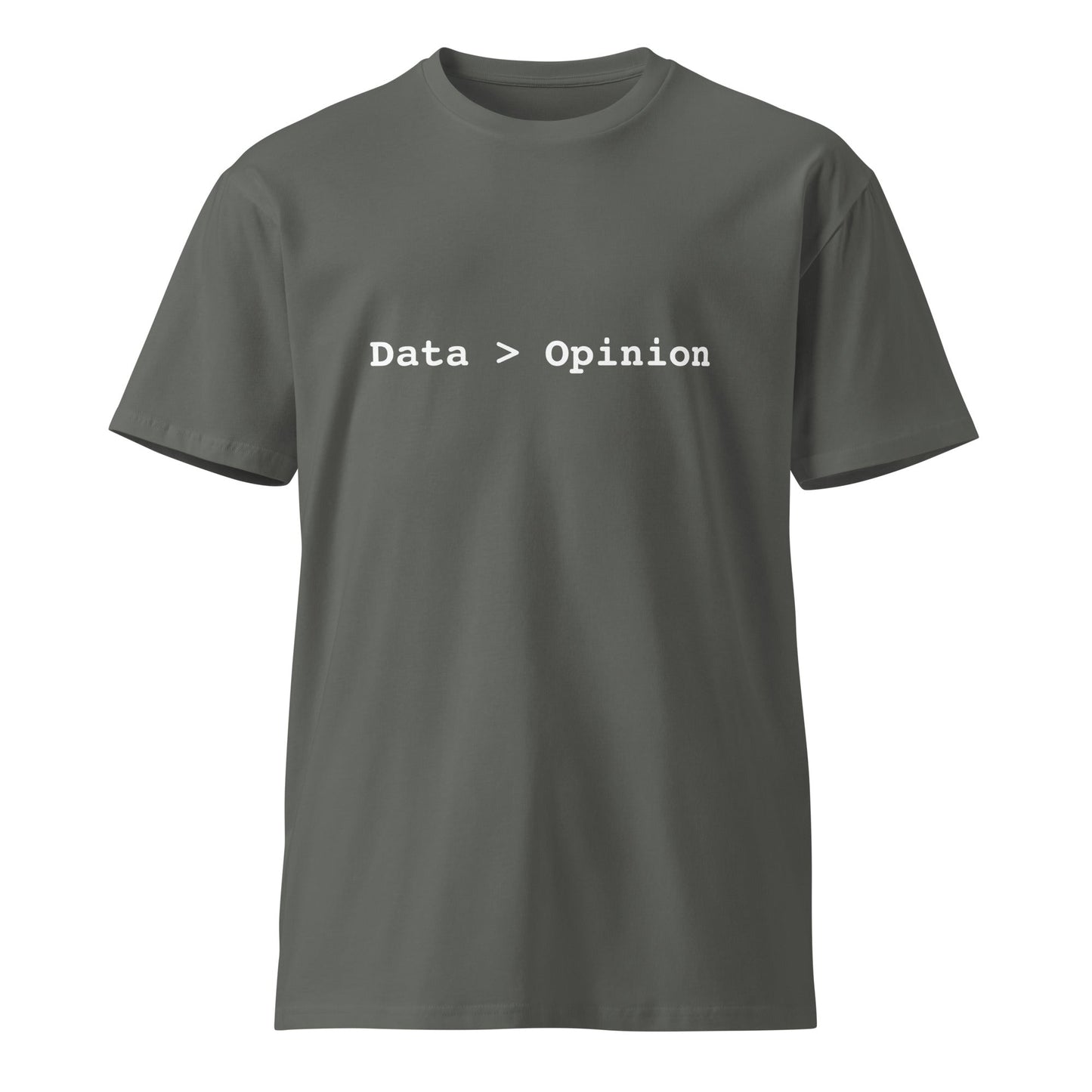 Image of the Premium Data > Opinion T-Shirt (unisex) Charcoal / M.