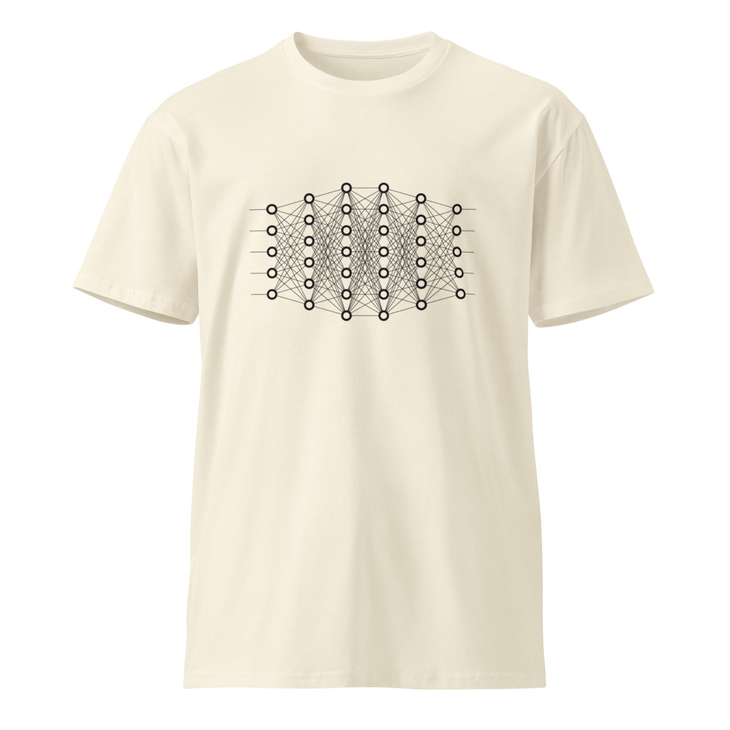 Mockup image of the Premium Deep Learning T Shirt (unisex) Natural / M.