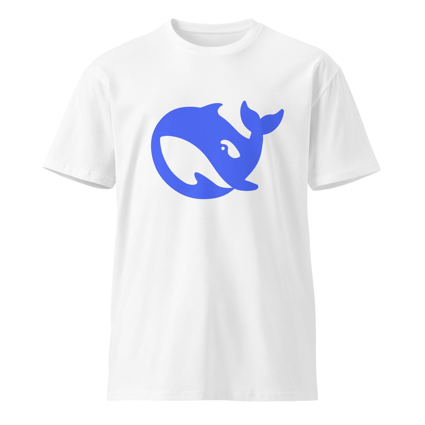 Product mockup photo of the Premium DeepSeek T Shirt (unisex) White / M.