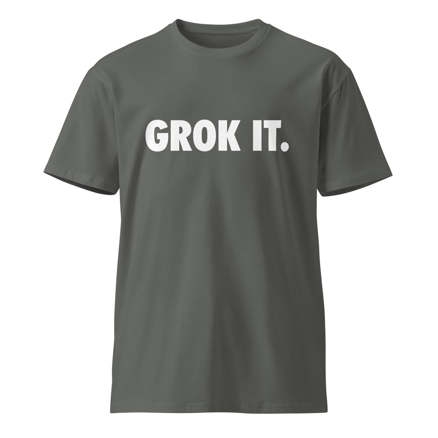 Image of the Premium GROK IT. T-Shirt (unisex) Charcoal / M.