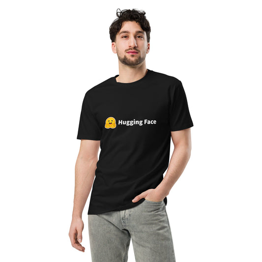 Mockup image of the Premium Hugging Face Logo T-Shirt (unisex).