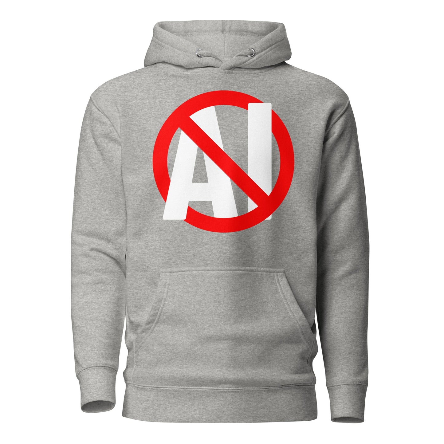 Image of the Premium Stop AI Hoodie (unisex) Carbon Grey / M.