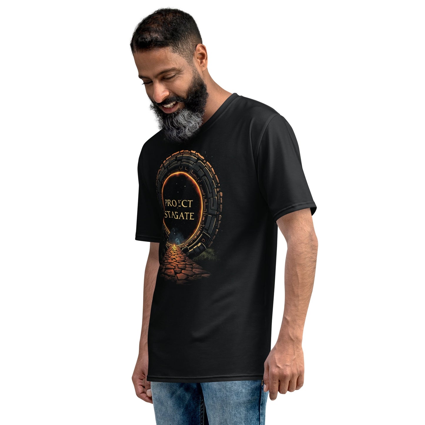 Product mockup photo of the Project Stargate T Shirt 2 (men).