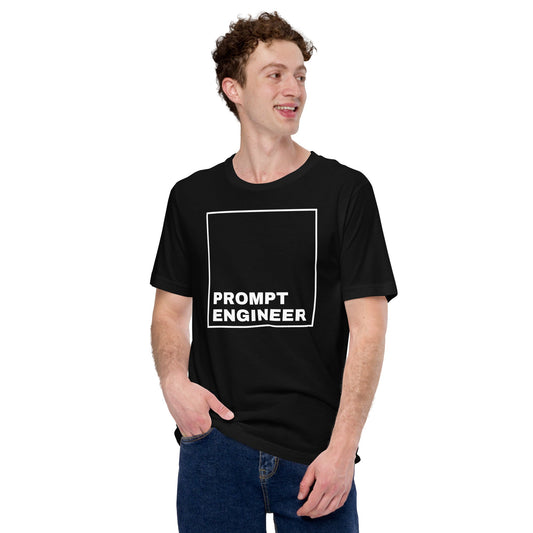 Product mockup photo of the PROMPT ENGINEER T Shirt 2 (unisex).