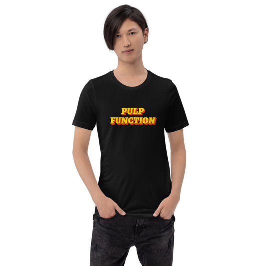 Product mockup photo of the Pulp Function T Shirt (unisex).