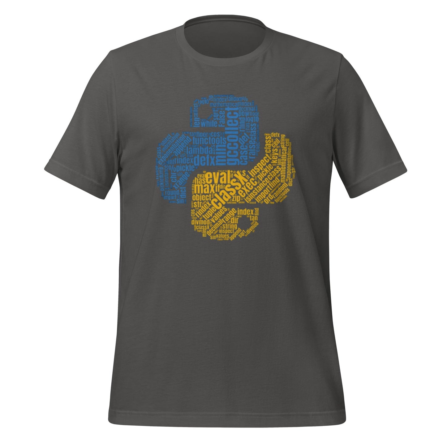 Image of the Python Word Cloud T-Shirt (unisex) Asphalt / M.