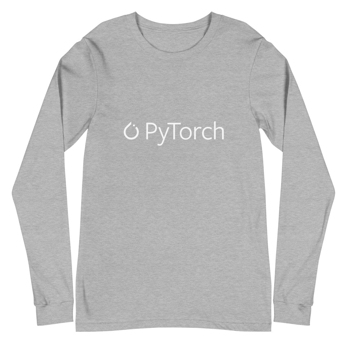 Image of the PyTorch White Logo Long Sleeve T-Shirt (unisex) Athletic Heather / M.