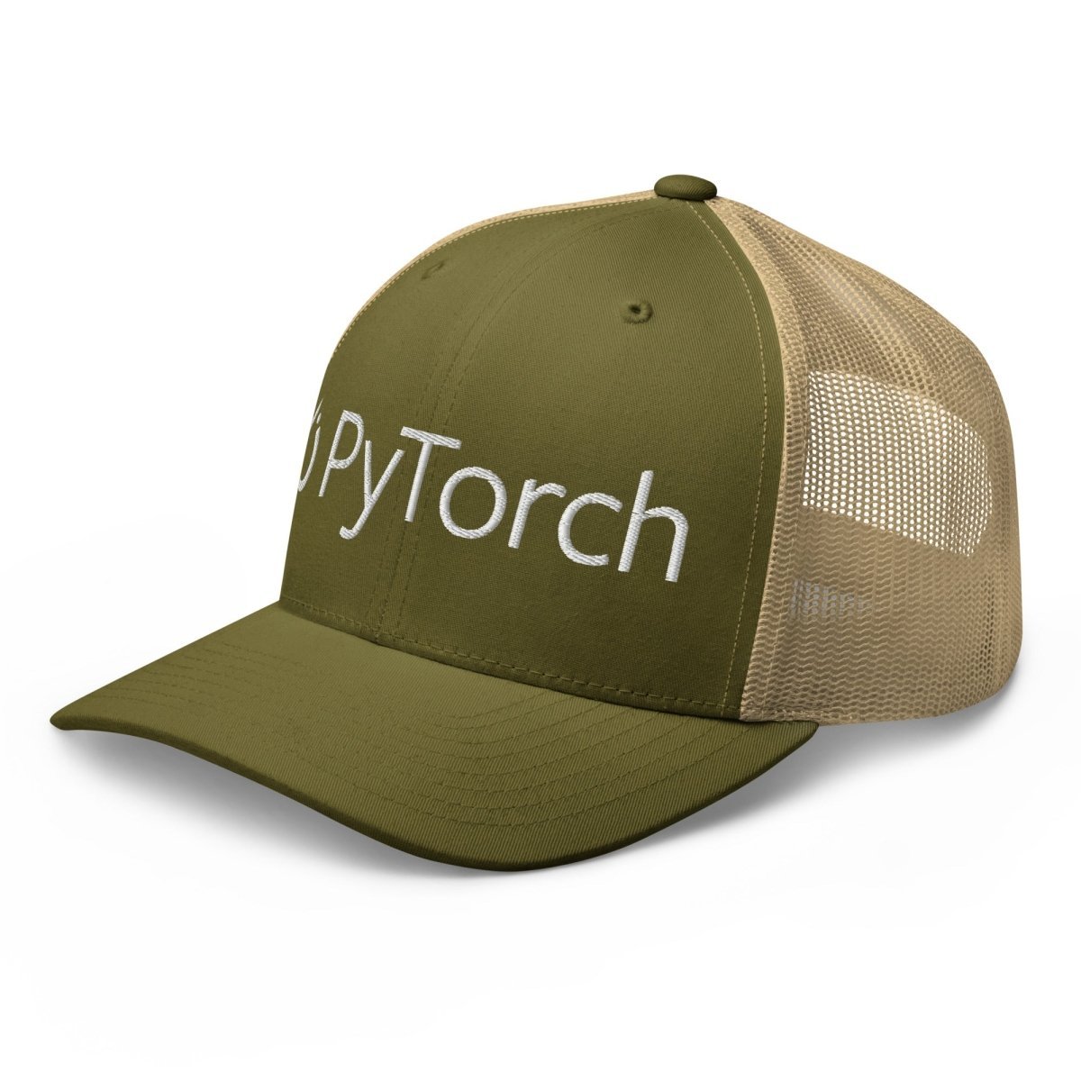 Image of the PyTorch White Logo Trucker Cap.