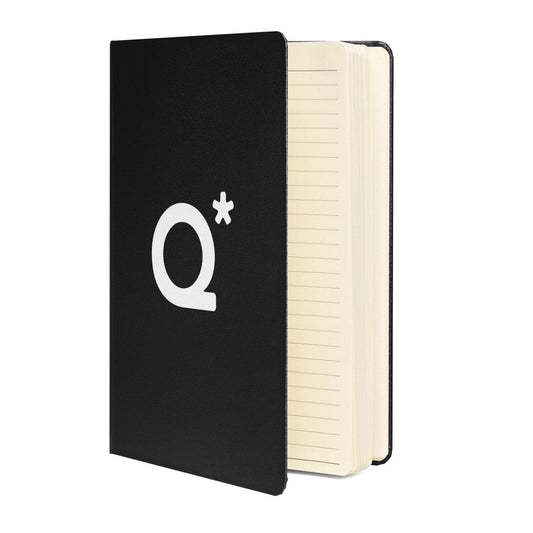 Product mockup photo of the Q* (Q Star) Hardcover Bound Notebook 1.
