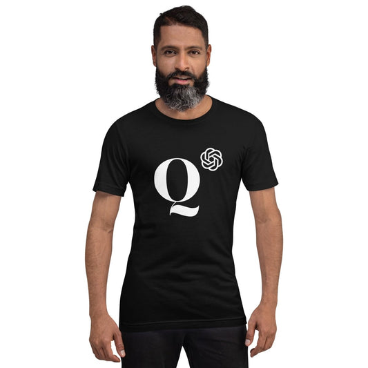 Product mockup photo of the Q* (Q Star) T Shirt 5 (unisex).
