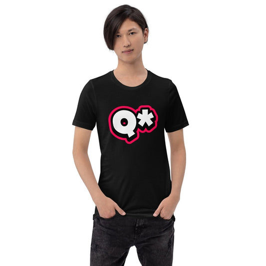 Product mockup photo of the Q* (Q Star) T Shirt 7 (unisex).