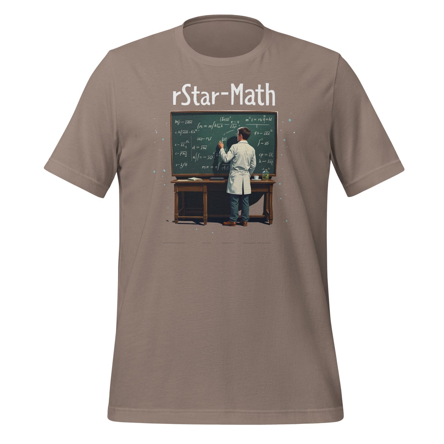 Product mockup photo of the rStar Math Mathematician T Shirt (unisex) Pebble / M.