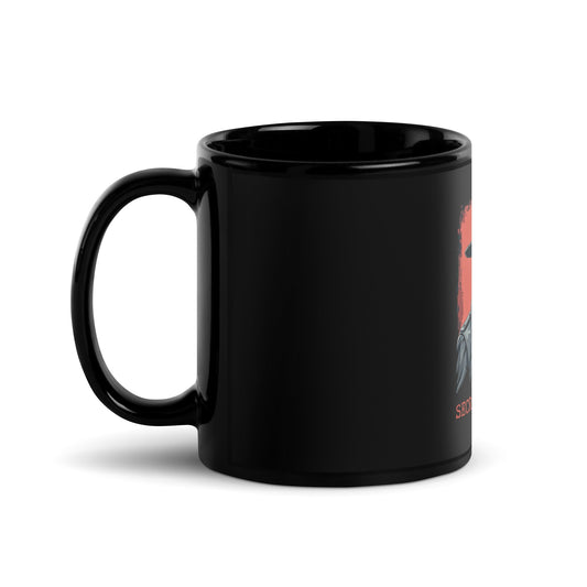 Image of the SECRET AI AGENT Black Glossy Mug.