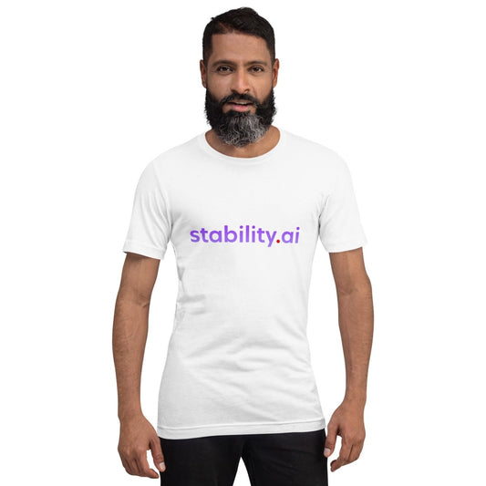 Product mockup photo of the Stability AI Logo T Shirt (unisex).