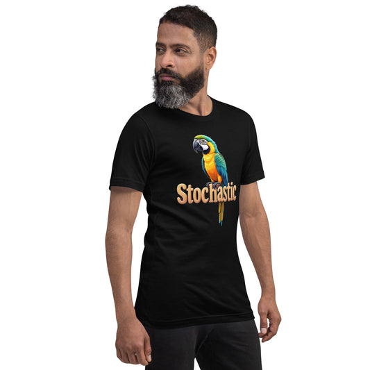 Mockup image of the Stochastic Parrot T Shirt 3 (unisex).