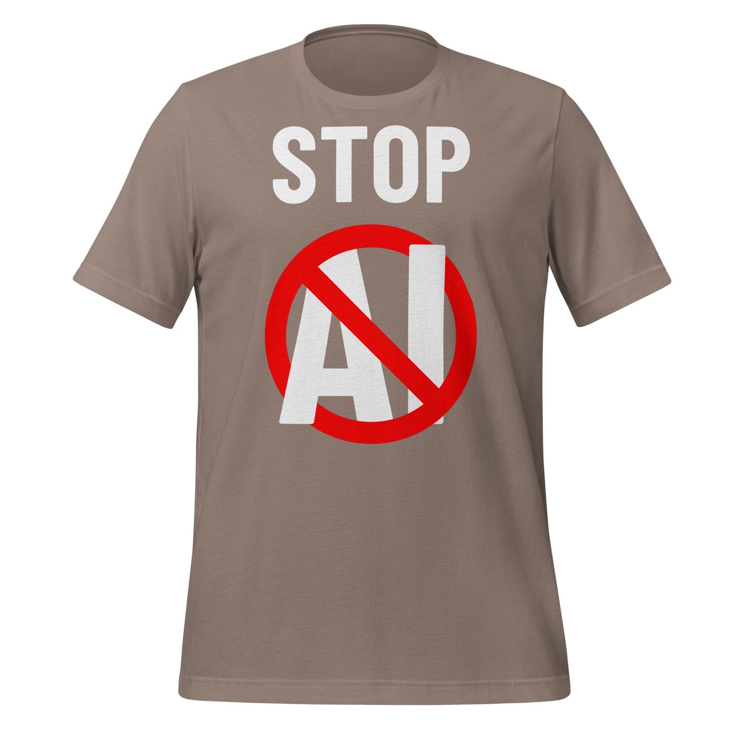 Image of the Stop AI T-Shirt 2 (unisex) Pebble / M.