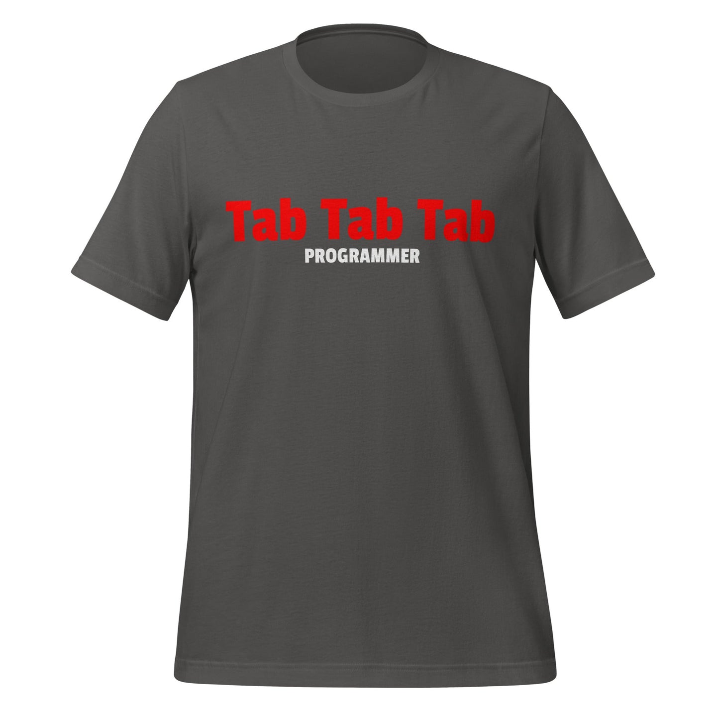 Mockup image of the Tab Tab Tab Programmer T-Shirt (unisex) Asphalt / M.