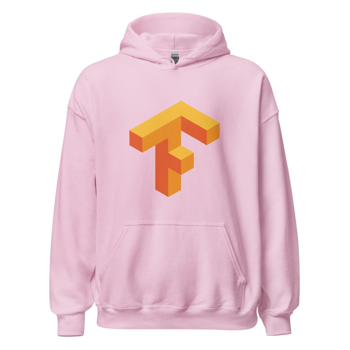 Product mockup photo of the TensorFlow 1 Hoodie (unisex) Light Pink / M.