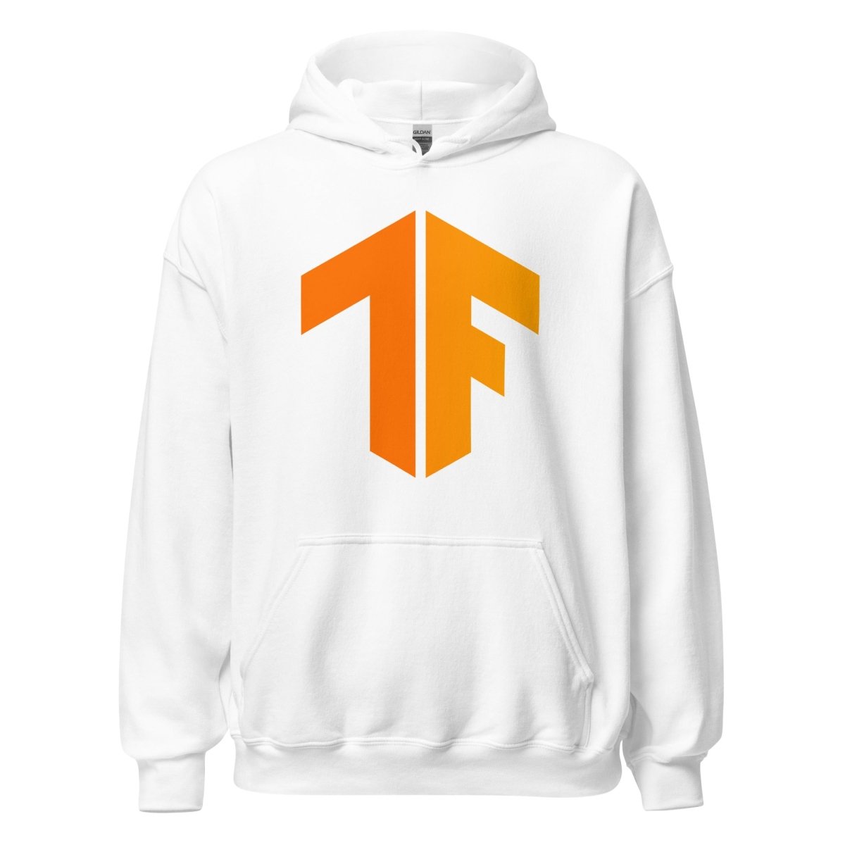 Product mockup photo of the TensorFlow 2 Hoodie (unisex) White / M.
