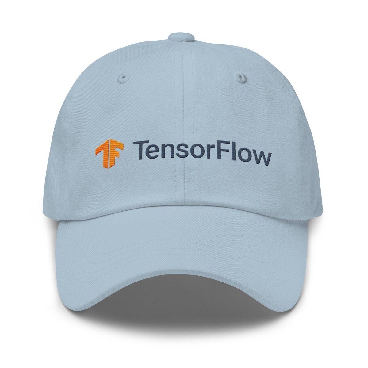 Image of the TensorFlow 2 Logo Cap Light Blue.