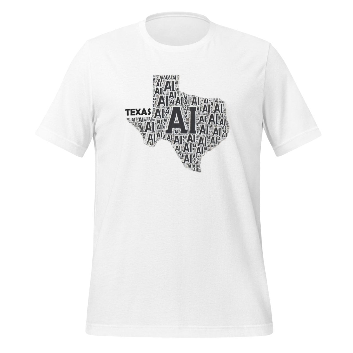 Product mockup photo of the Texas AI T Shirt (unisex) White / M.