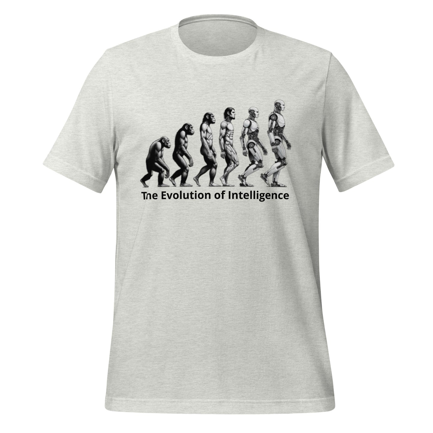 Image of the The Evolution of Intelligence T-Shirt (unisex) Ash / M.