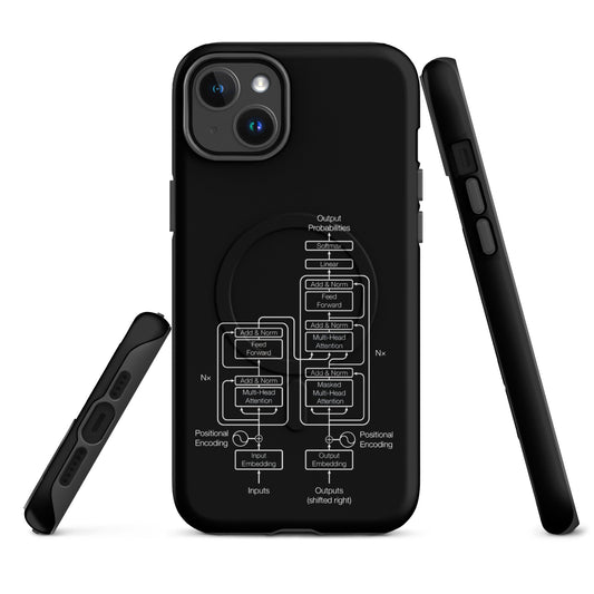 Image of the The Transformer Model Architecture on Black MagSafe Tough Case for iPhone iPhone 14 Plus.