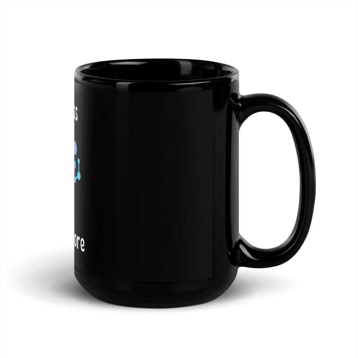 Image of the Think Less ChatGPT More Brain Black Glossy Mug.