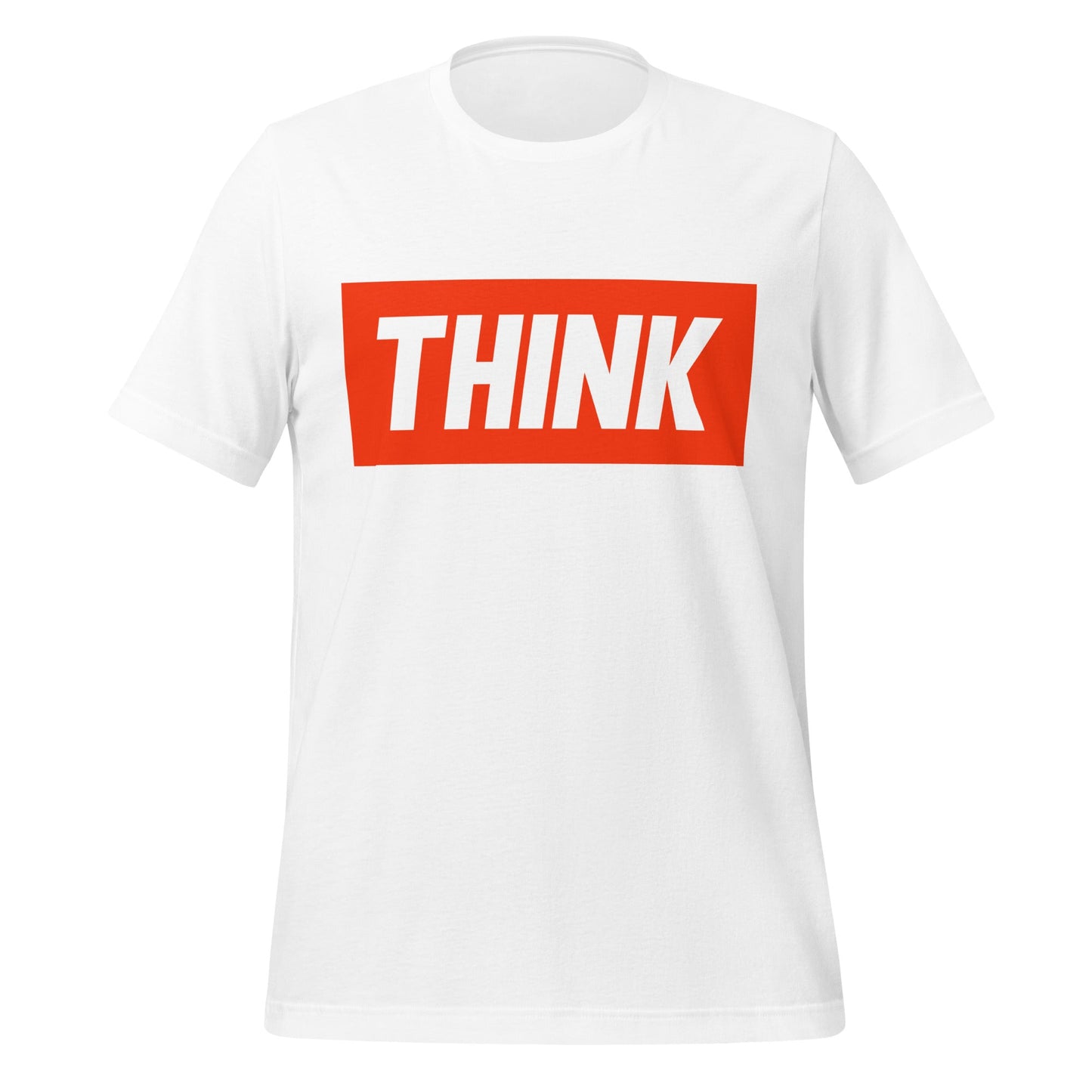Mockup image of the THINK T Shirt (unisex) White / M.