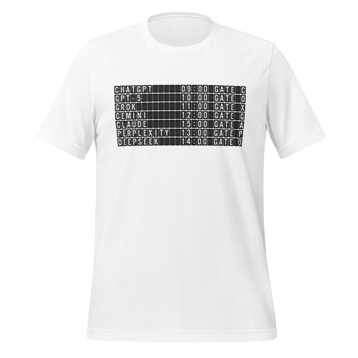 Image of the Today’s AI Departures T-Shirt (unisex) White / M.