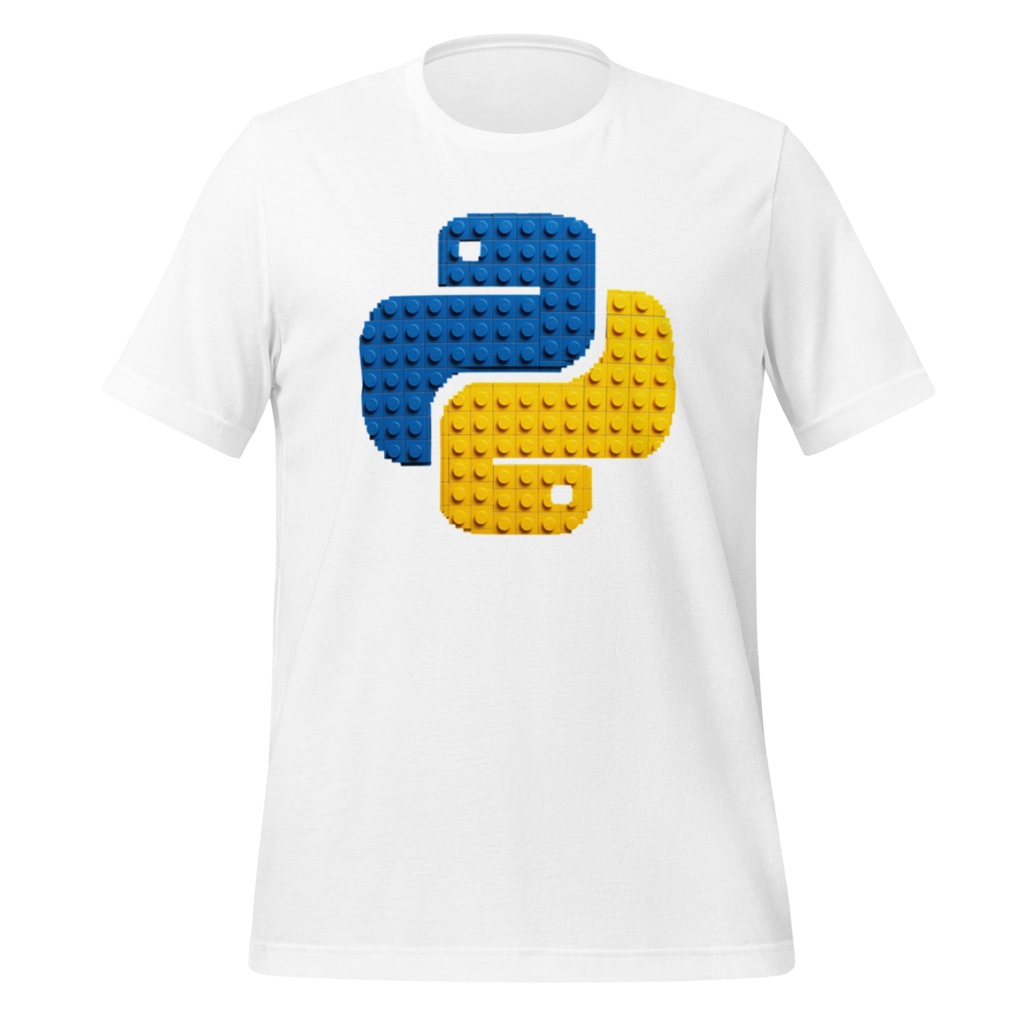 Product mockup photo of the Toy Bricks Python T Shirt (unisex) White / M.