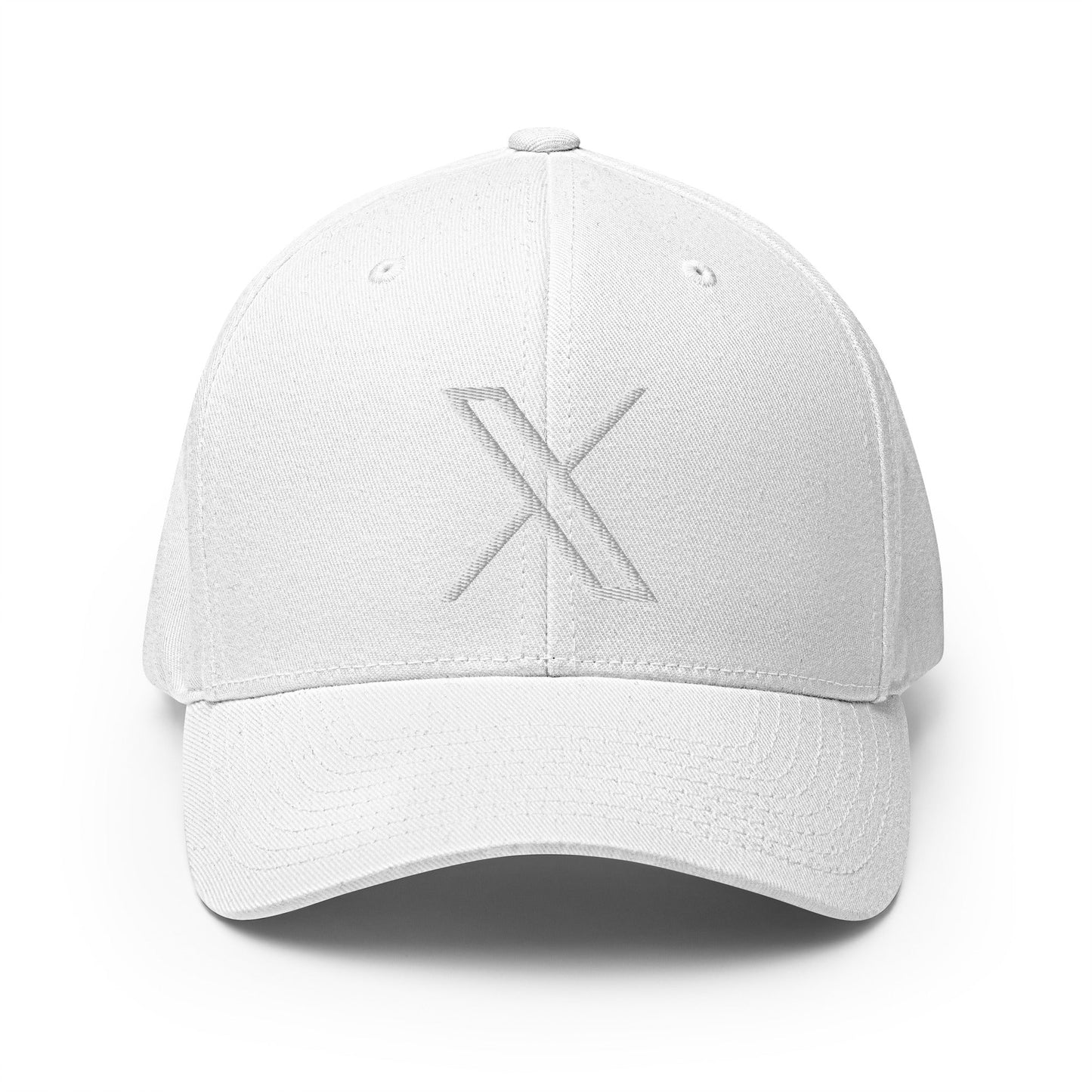 Image of the Twitter X Logo Closed-Back Baseball Cap White / S/M.