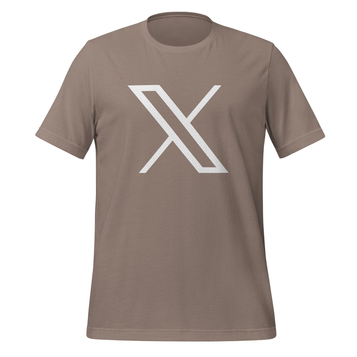 Product mockup photo of the Twitter X Logo T Shirt (unisex) Pebble / M.