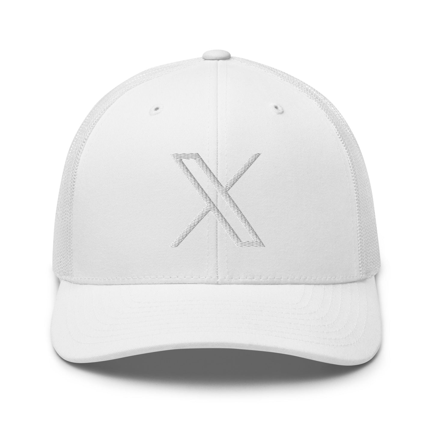 Image of the Twitter X Logo Trucker Cap White.